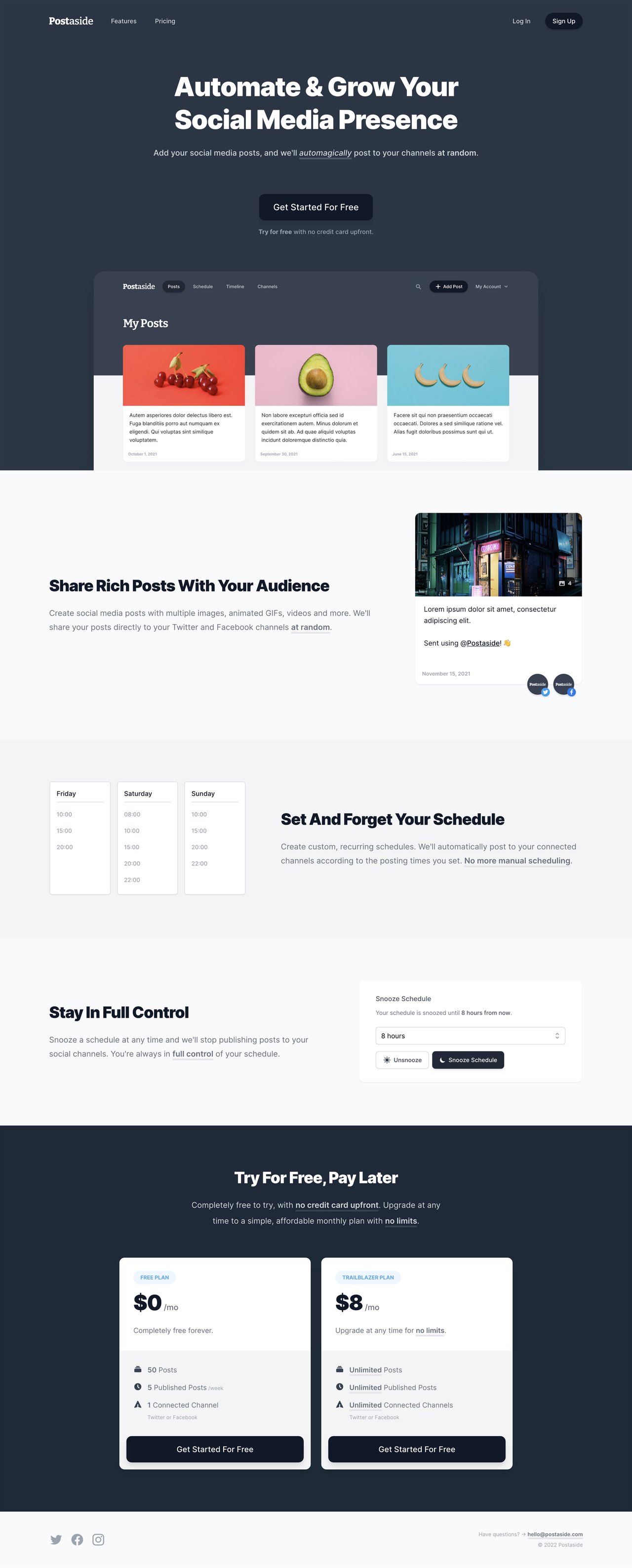 Postaside Website Screenshot