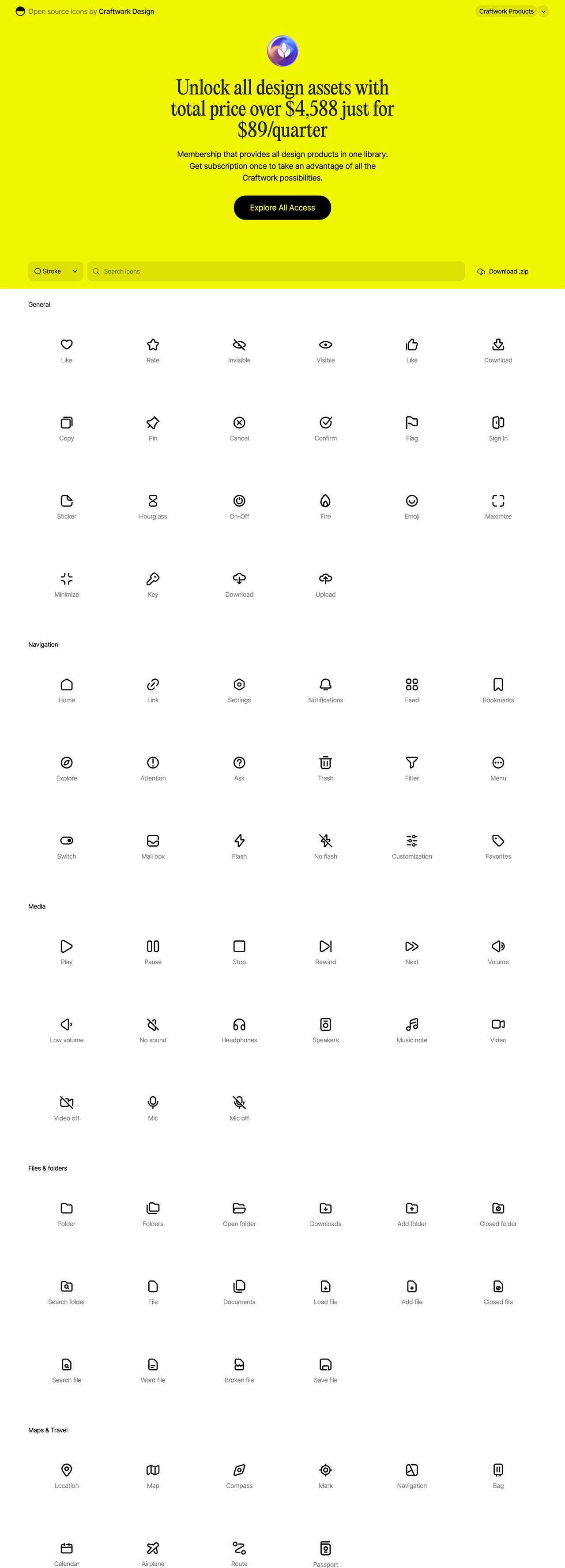 Icons by Craftwork Website Screenshot
