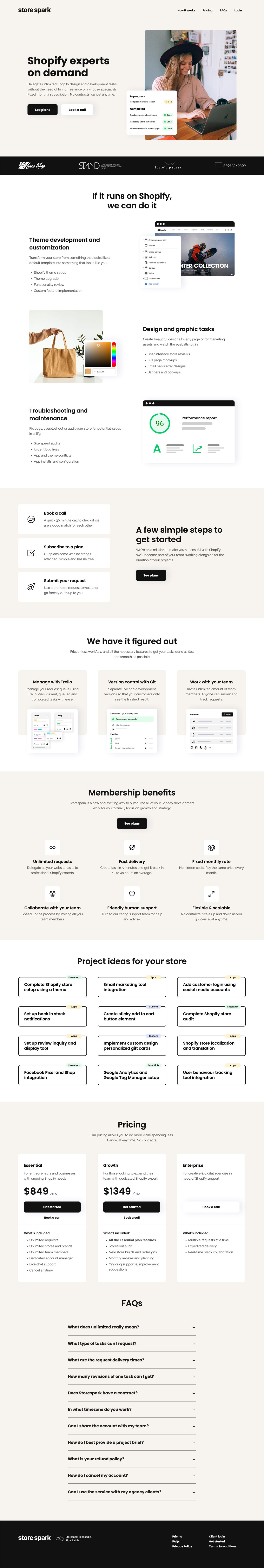 Storespark Website Screenshot