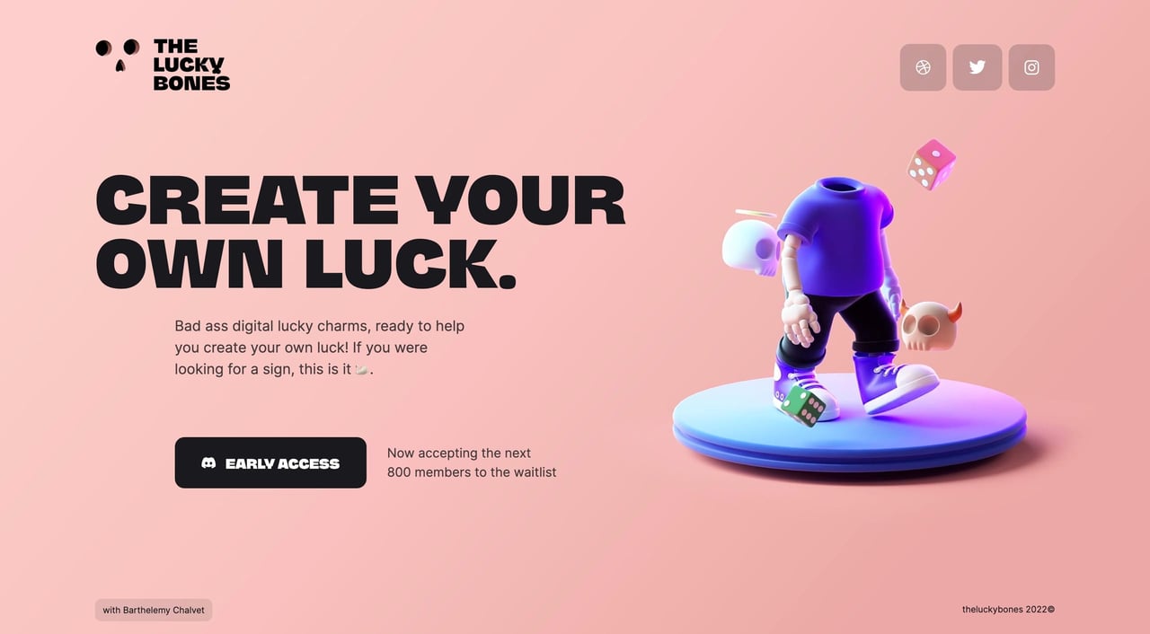 The Lucky Bones Website Screenshot