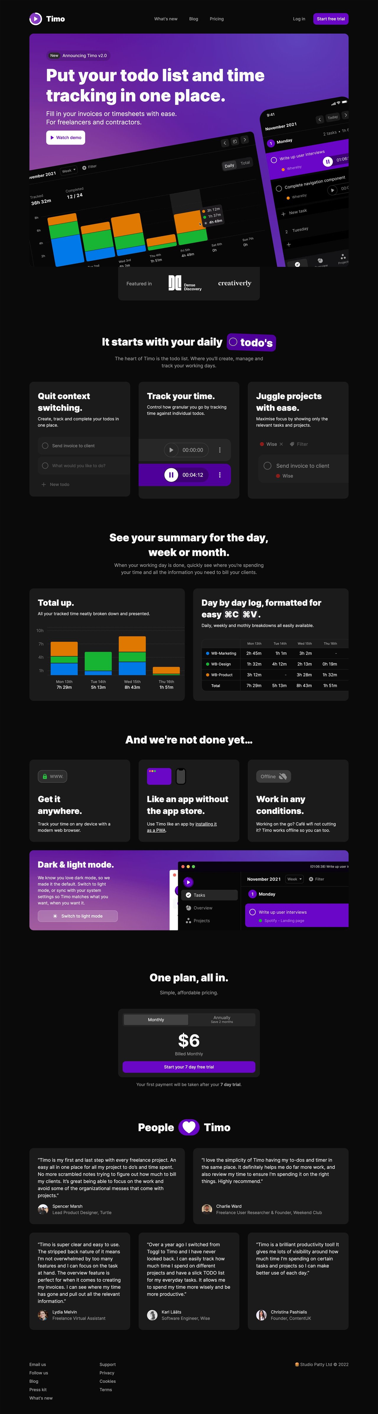 Timo Website Screenshot