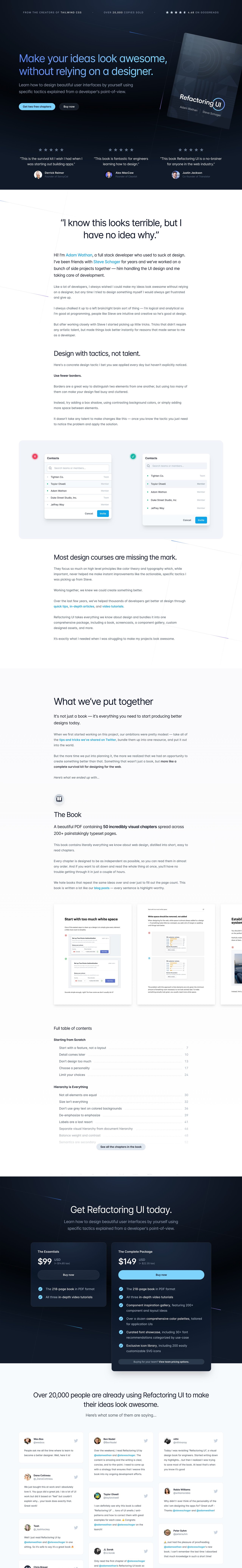 Refactoring UI Website Screenshot