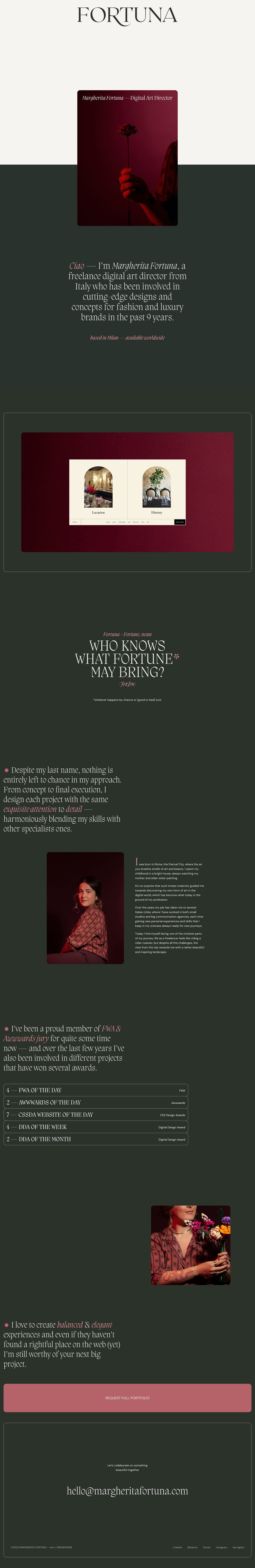 Margherita Fortuna Website Screenshot