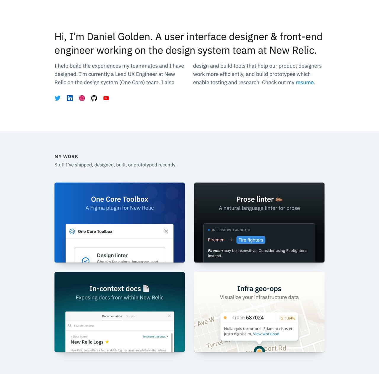 Daniel Golden Website Screenshot