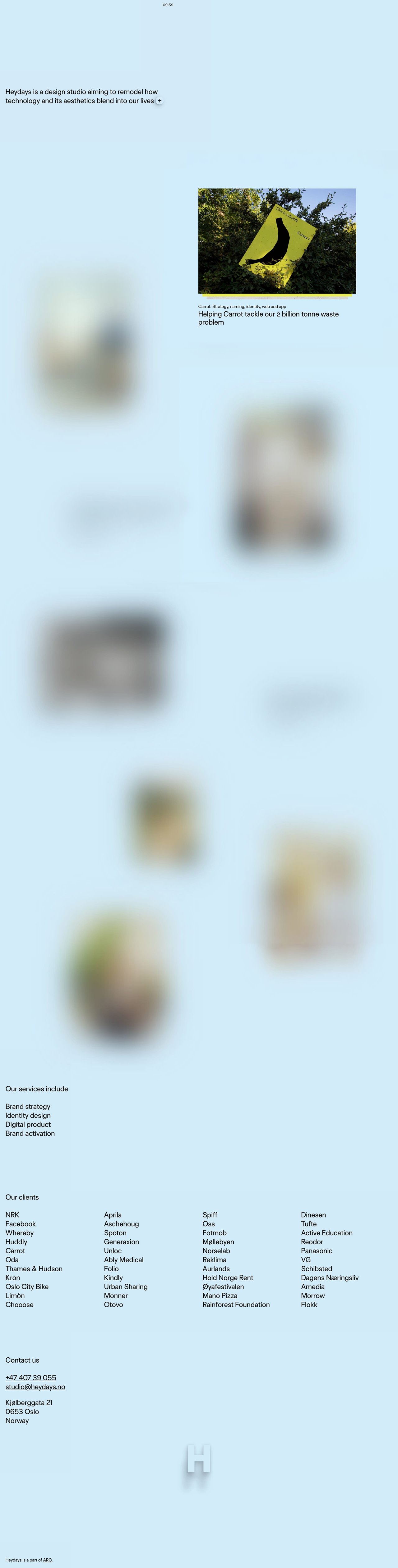 Heydays Website Screenshot