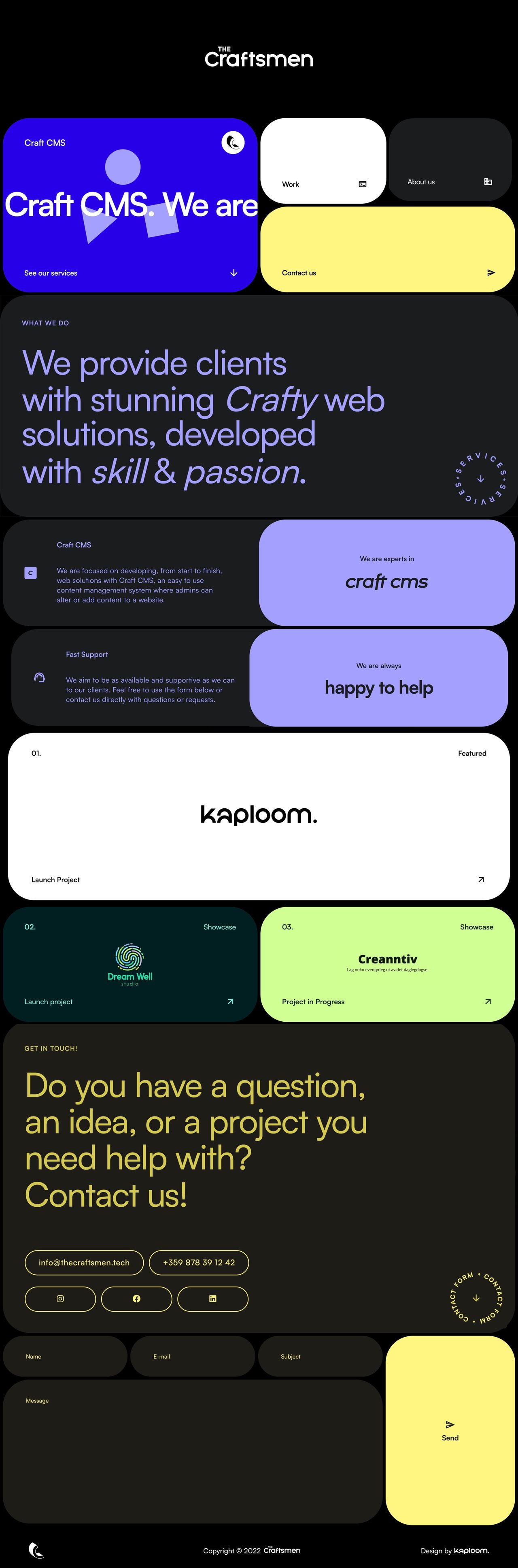 The Craftsmen Agency Website Screenshot