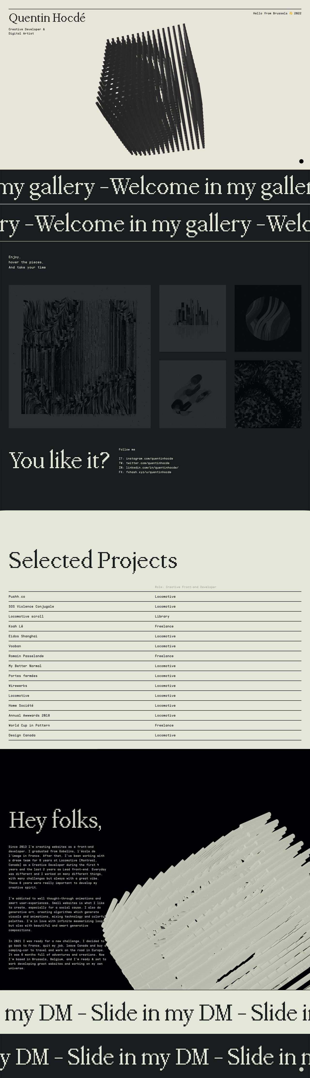 Quentin Hocde Website Screenshot