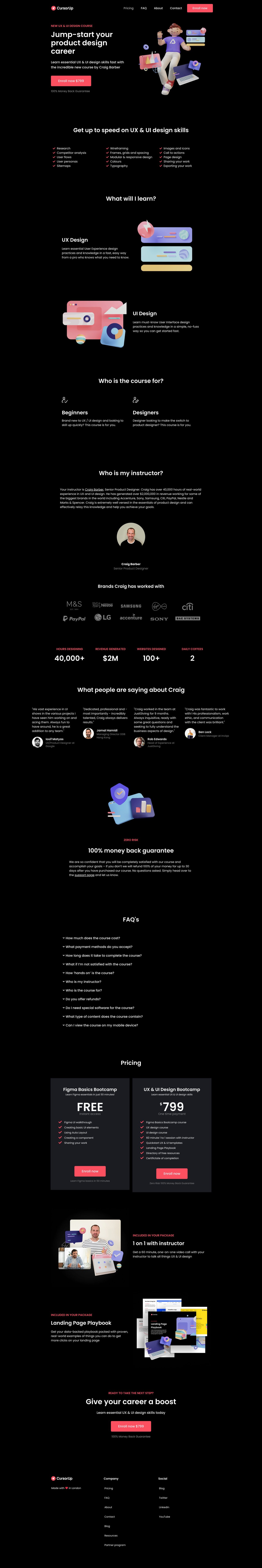 CursorUp Website Screenshot