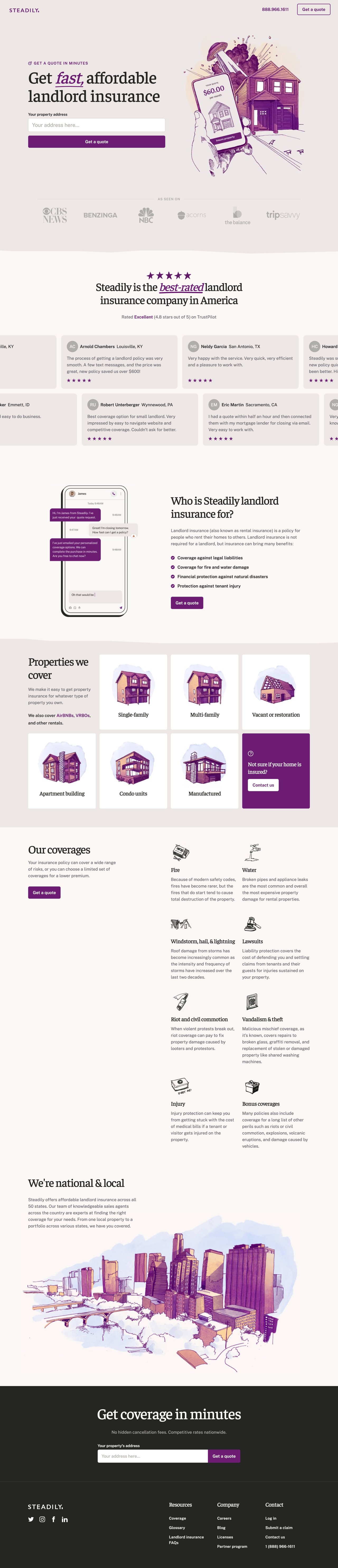 Steadily Website Screenshot