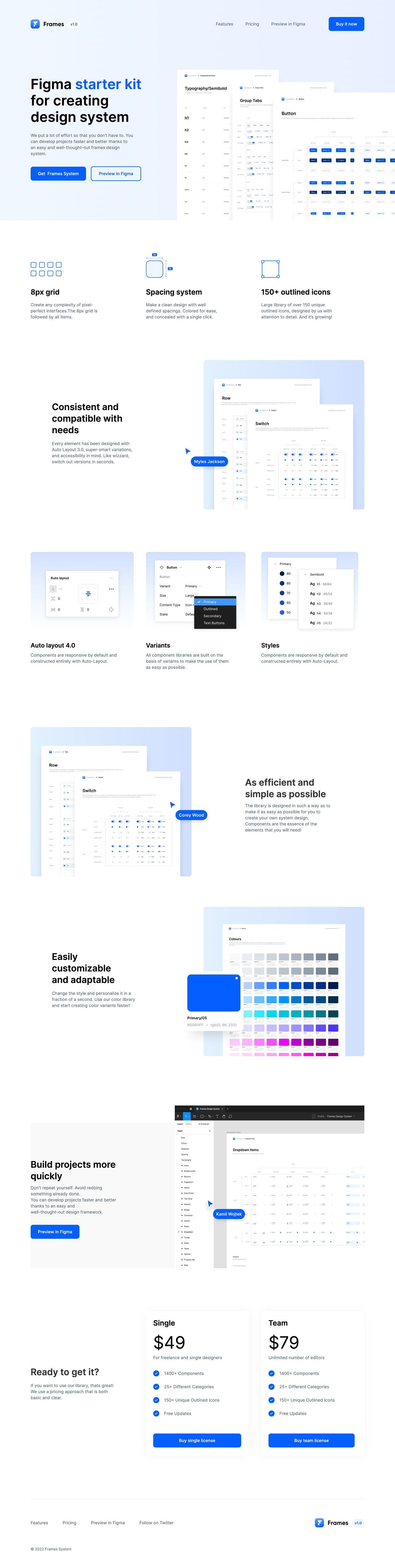 Frames System Website Screenshot