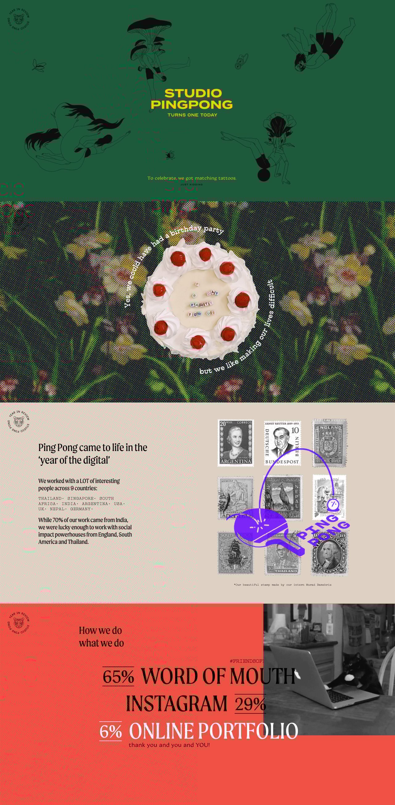 Studio Ping Pong Turns 1 Website Screenshot