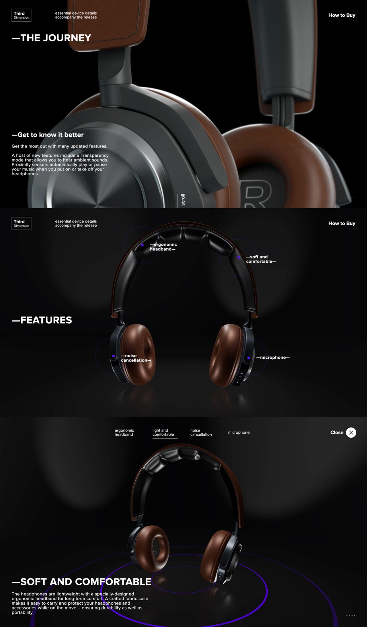 Third Dimension Headphones Website Screenshot