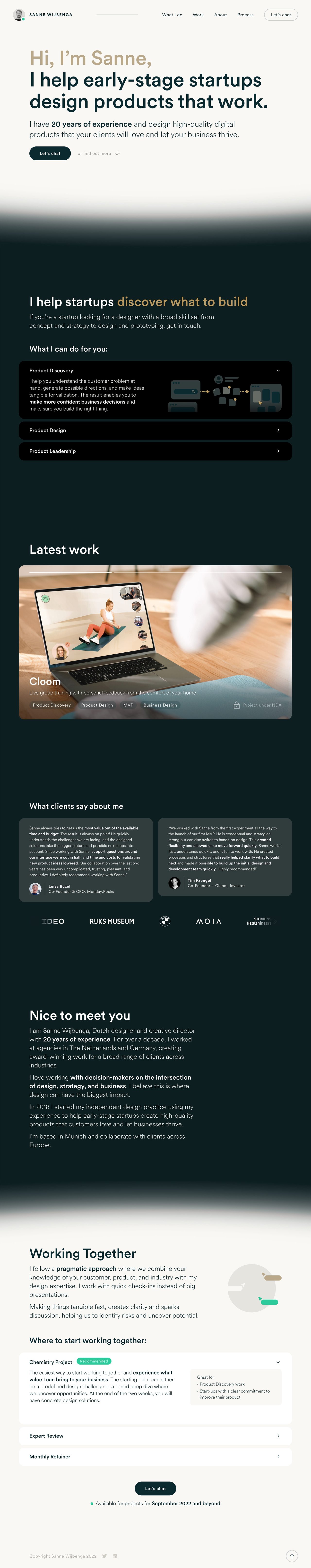 Sanne Wijbenga Website Screenshot