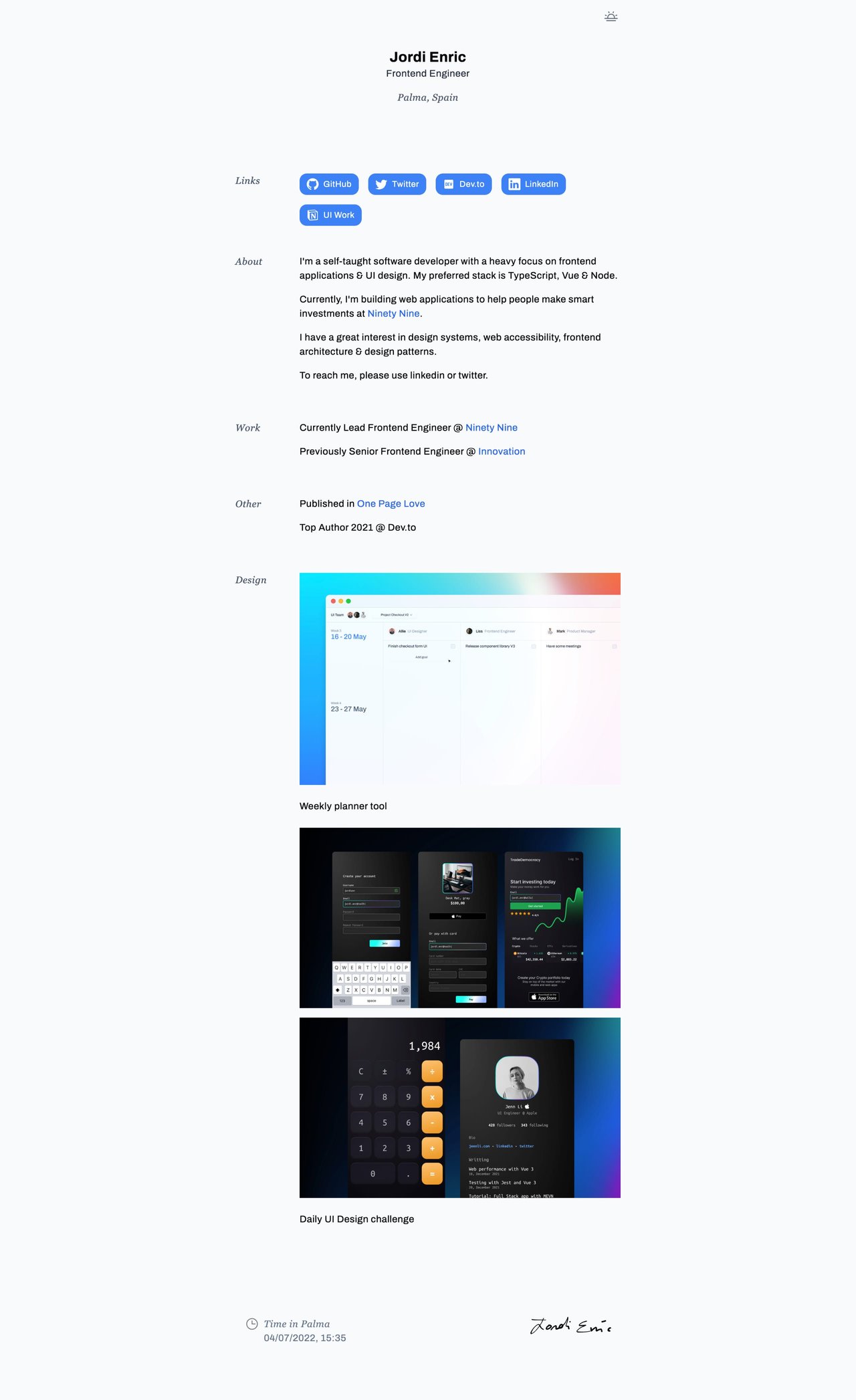 Jordi Enric Website Screenshot