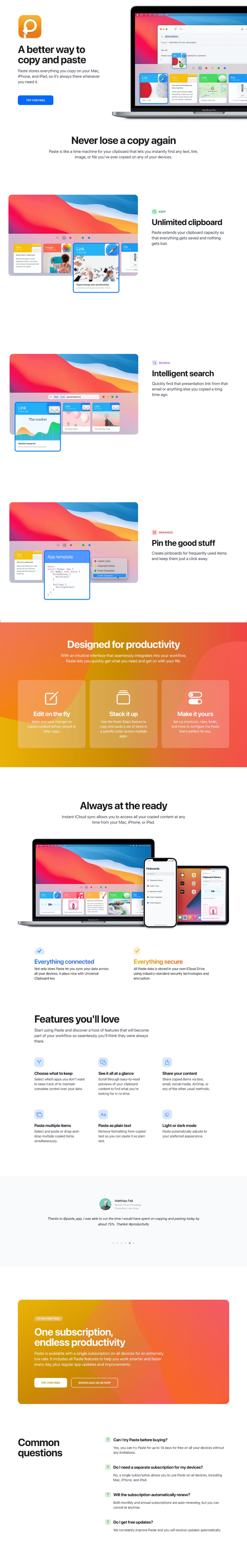 Paste Website Screenshot