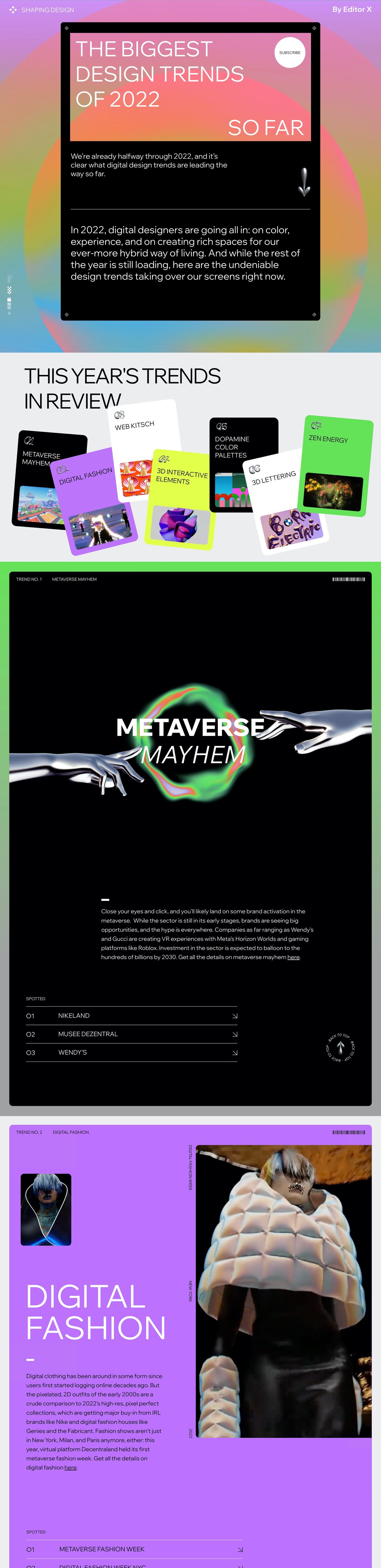 Web Design Trends 2022 Website Screenshot