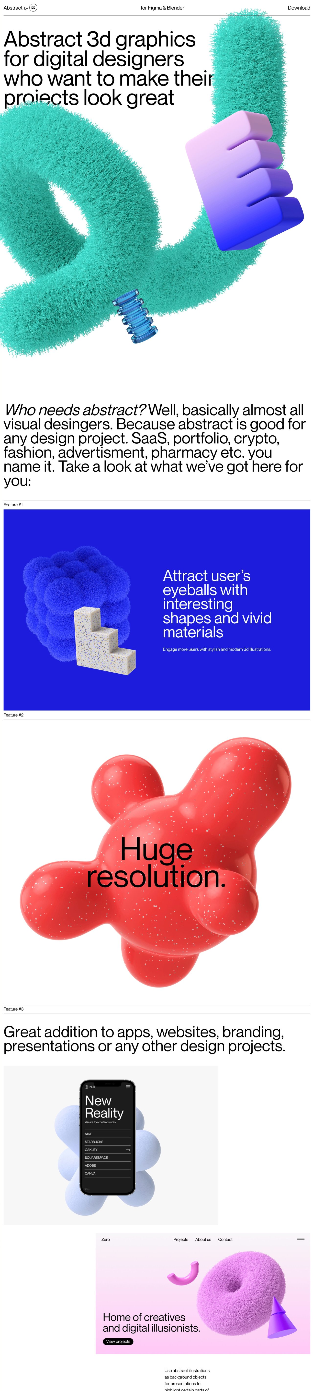 Abstract 3D Graphics Website Screenshot