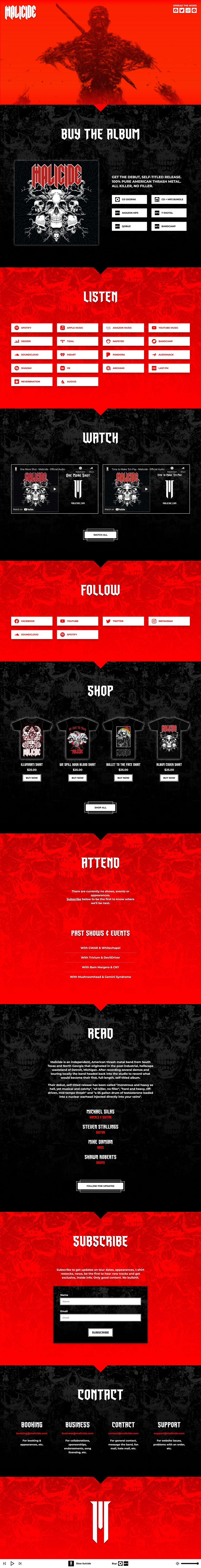 Malicide Website Screenshot