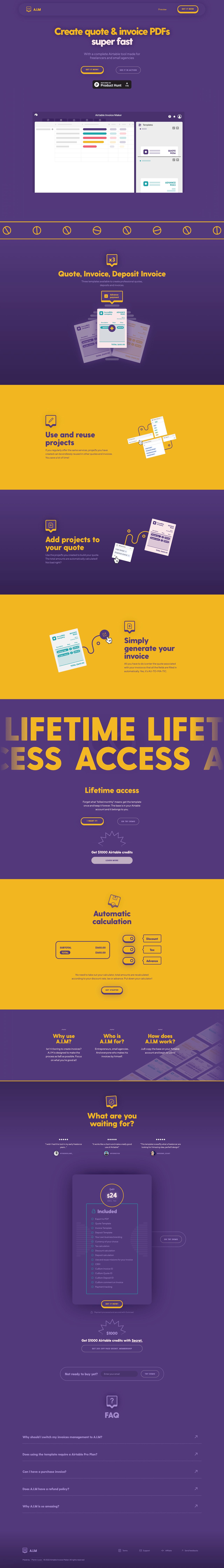 Airtable Invoice Maker Website Screenshot