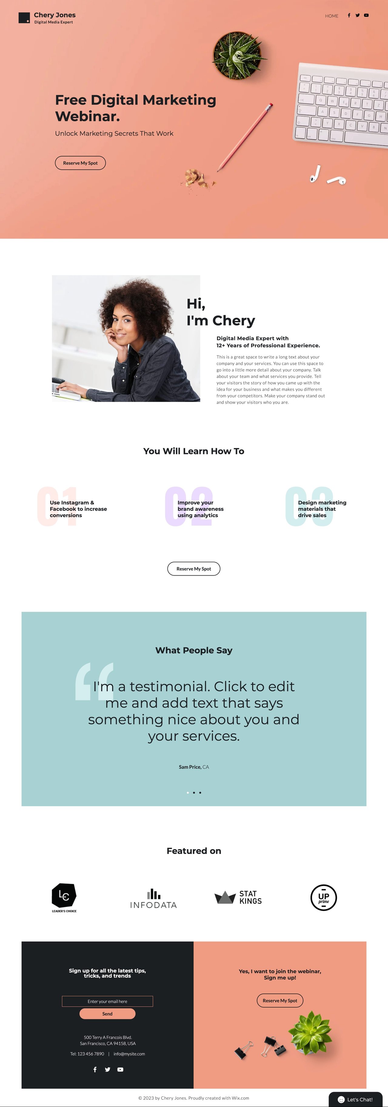 Chery Jones Website Screenshot