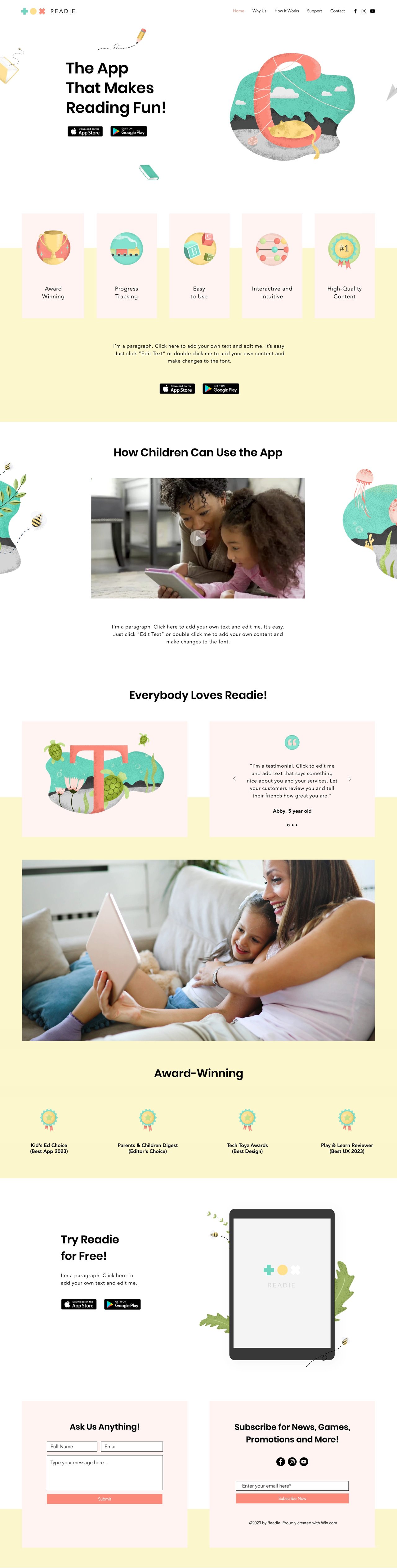 Readie Website Screenshot