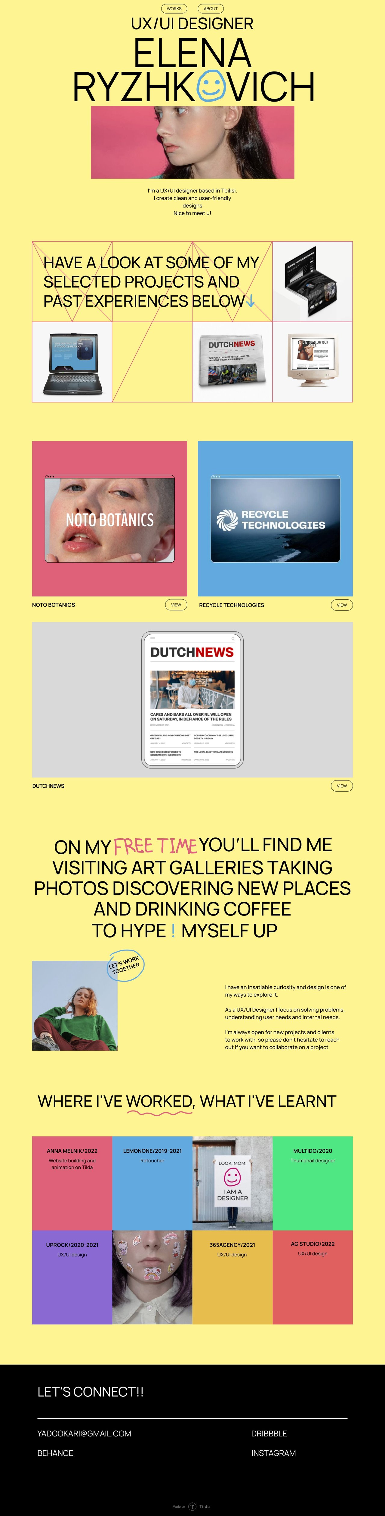 Elena Ryzhkovich Website Screenshot