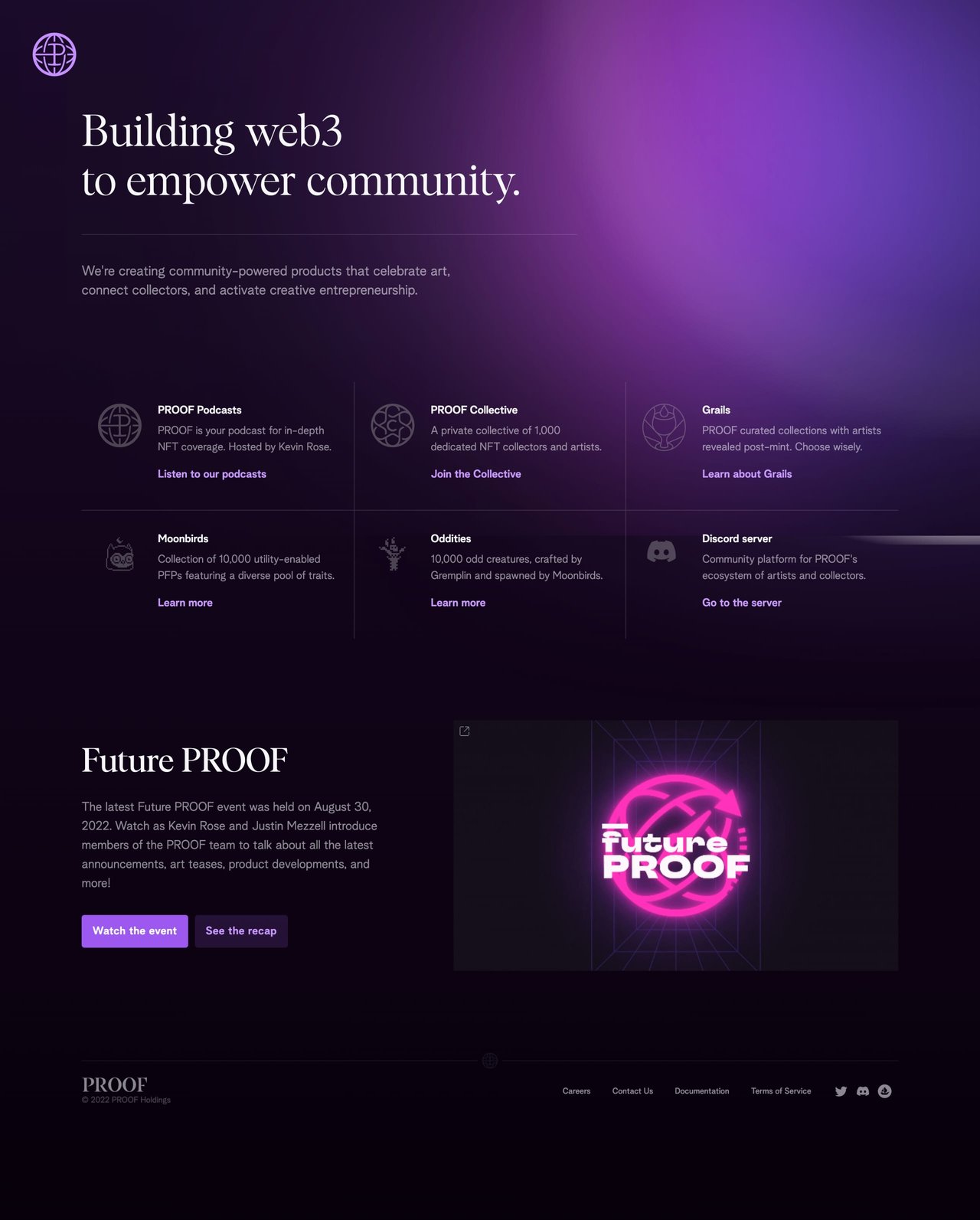 PROOF Website Screenshot