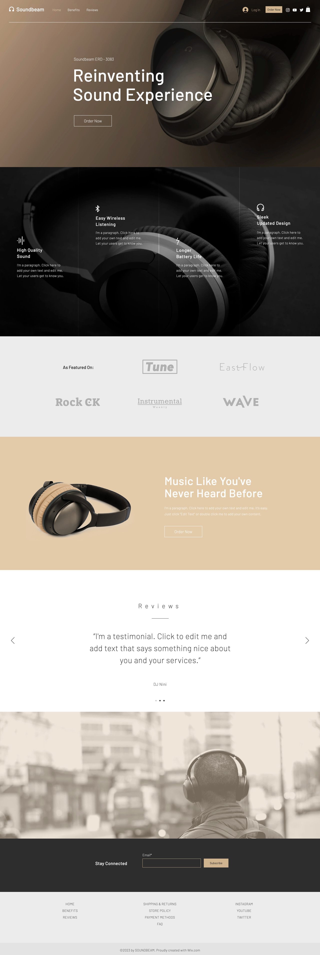 Soundbeam Website Screenshot