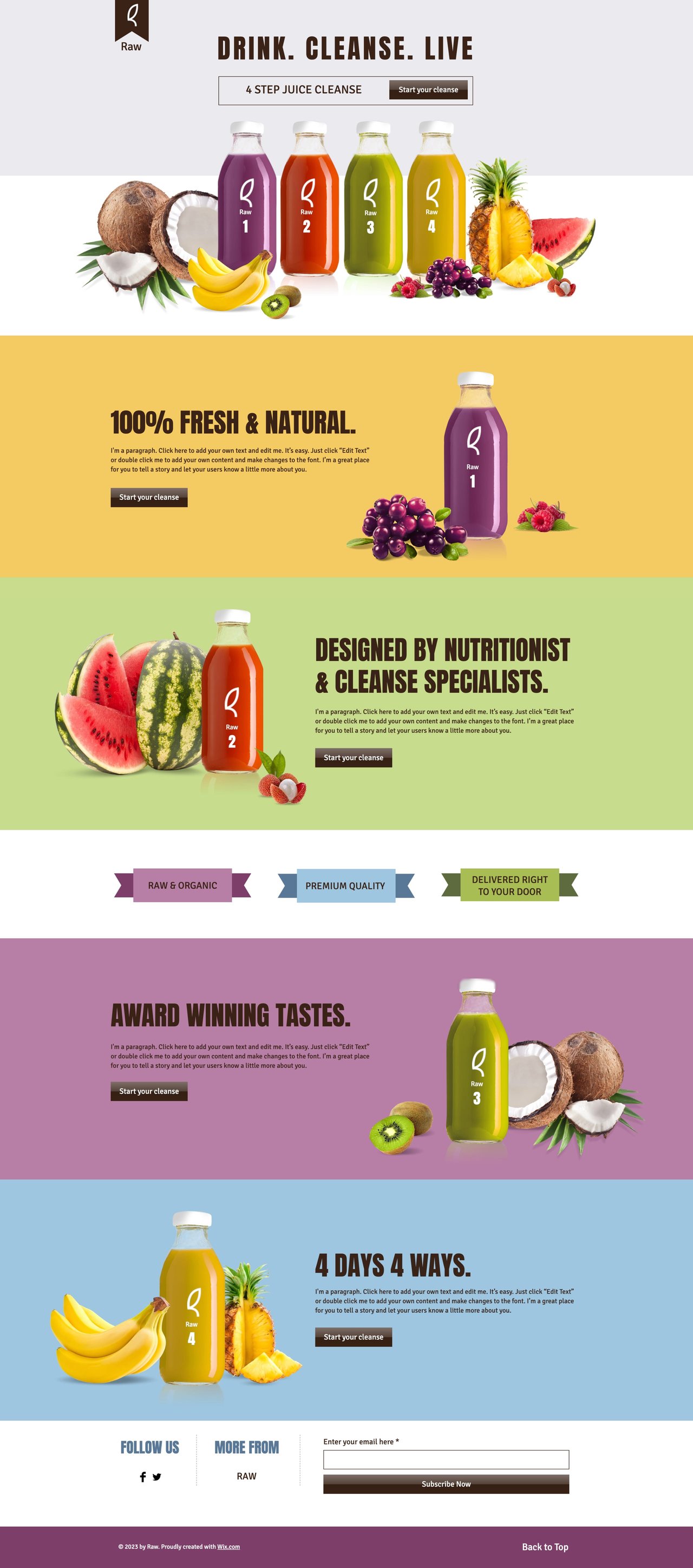 Cleanse Website Screenshot