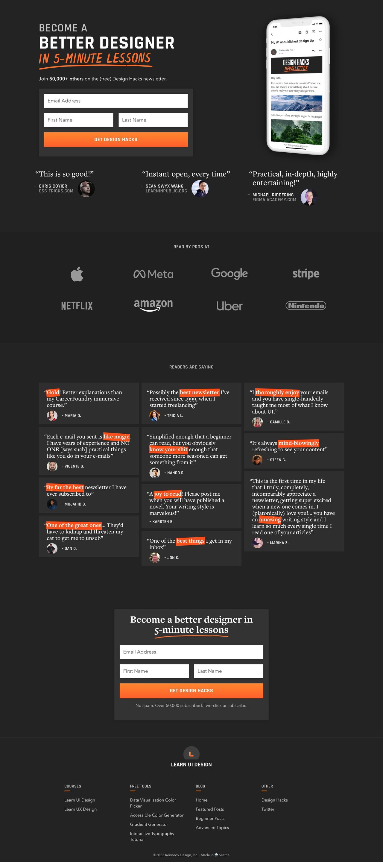 Design Hacks Website Screenshot