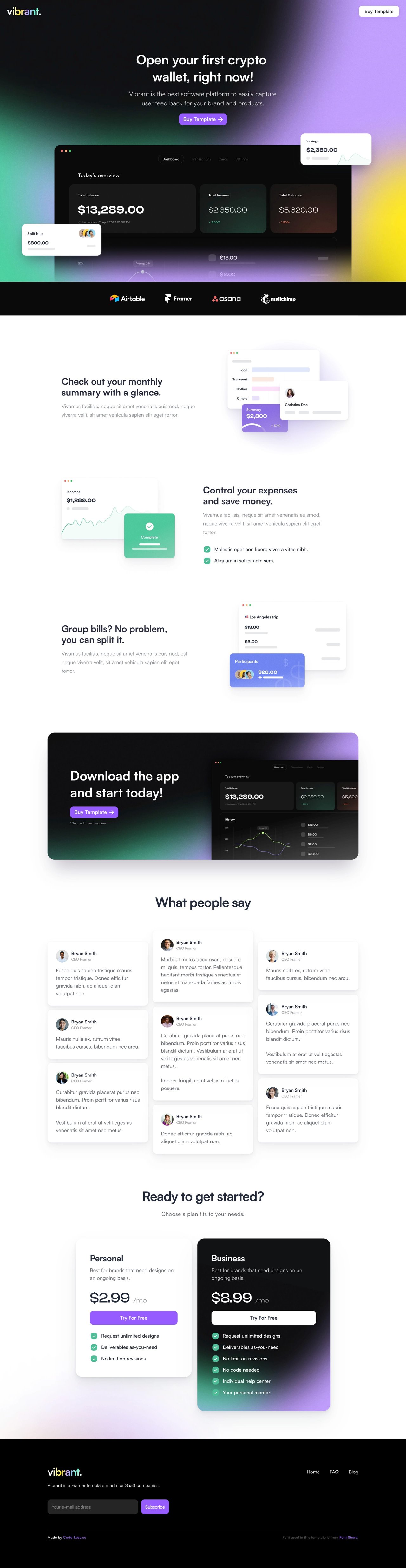 Vibrant Website Screenshot