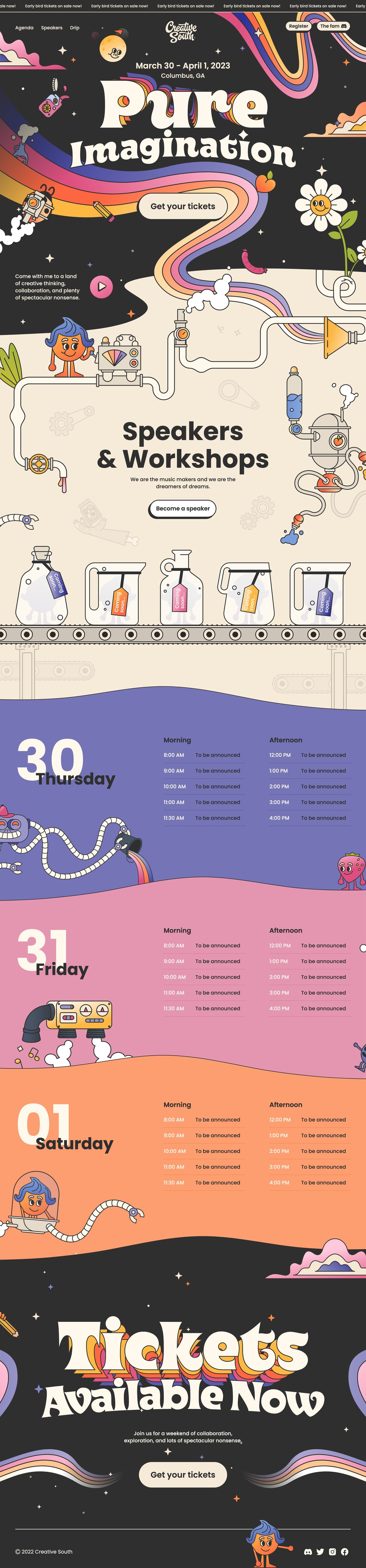 Creative South ’23 Website Screenshot