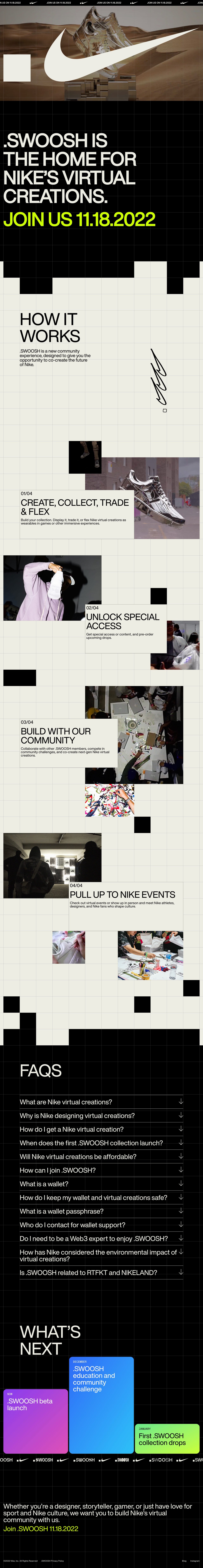 .SWOOSH Website Screenshot