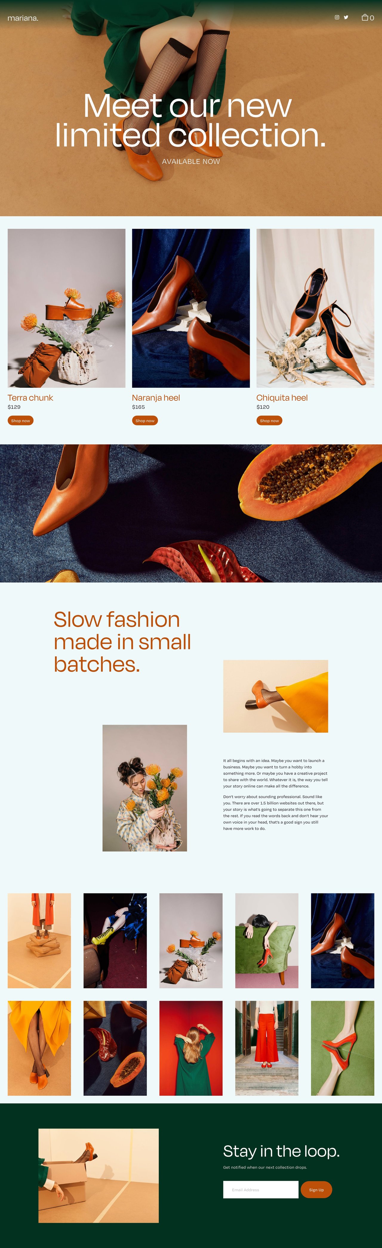 Mariana Website Screenshot