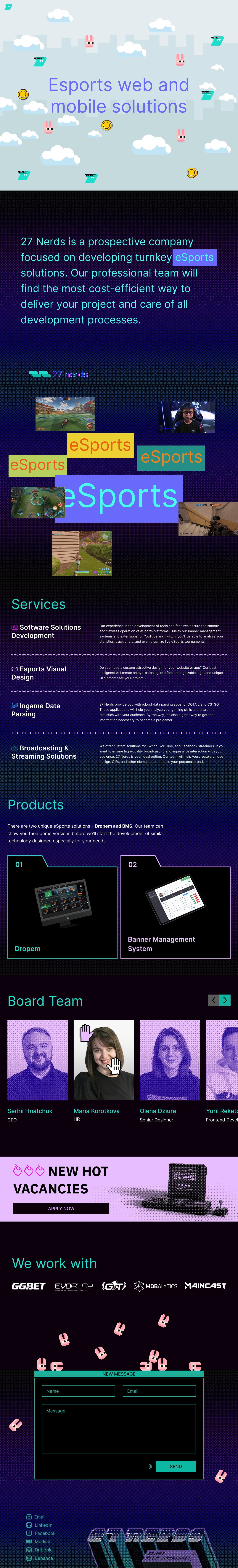 27 Nerds Website Screenshot