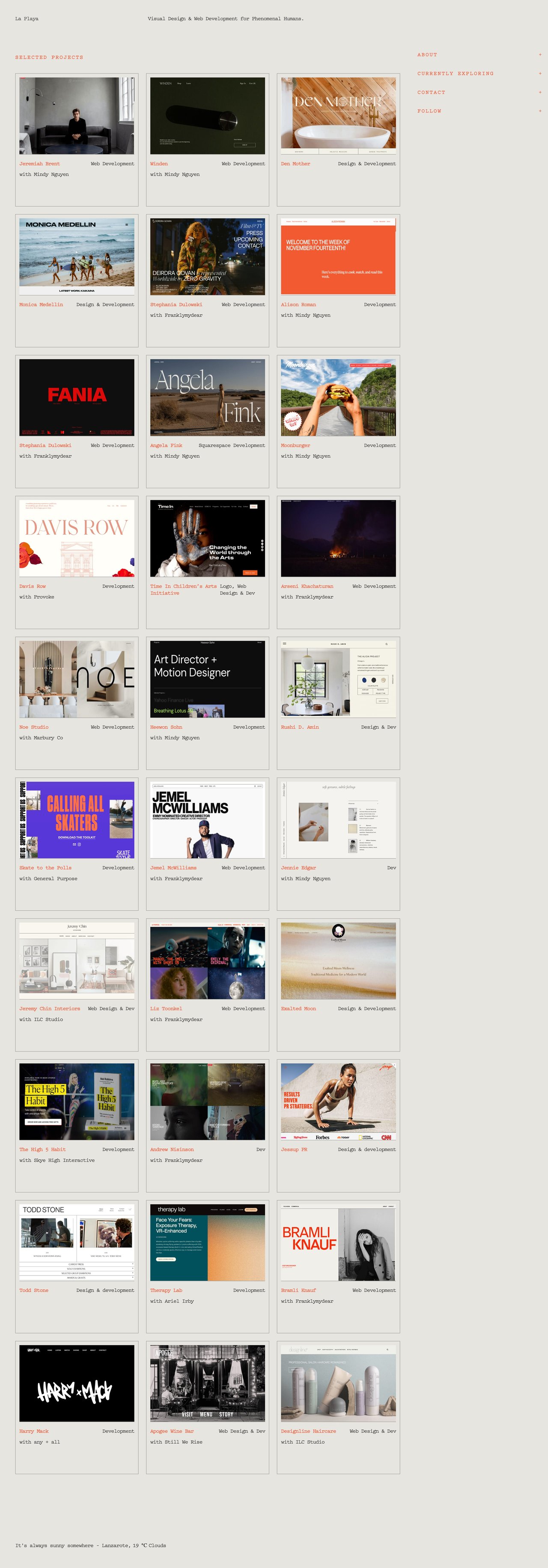 La Playa Website Screenshot