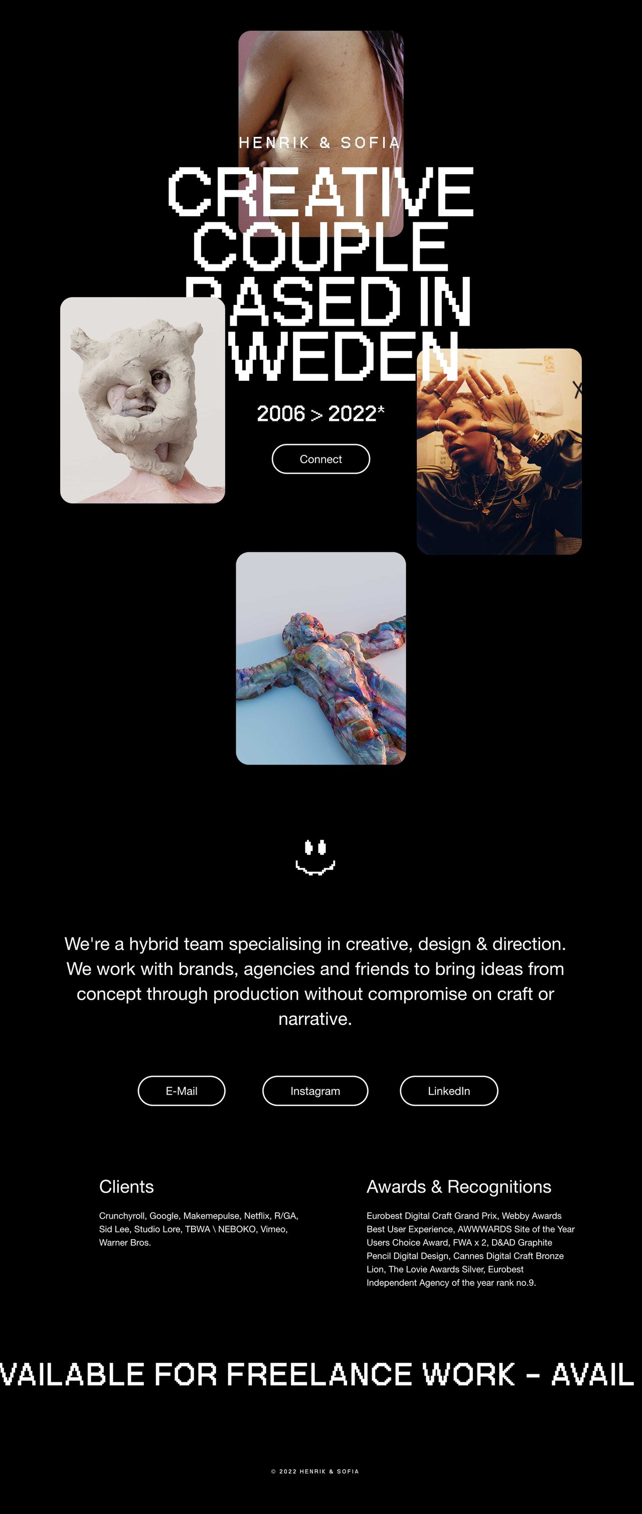 Henrik & Sofia Website Screenshot