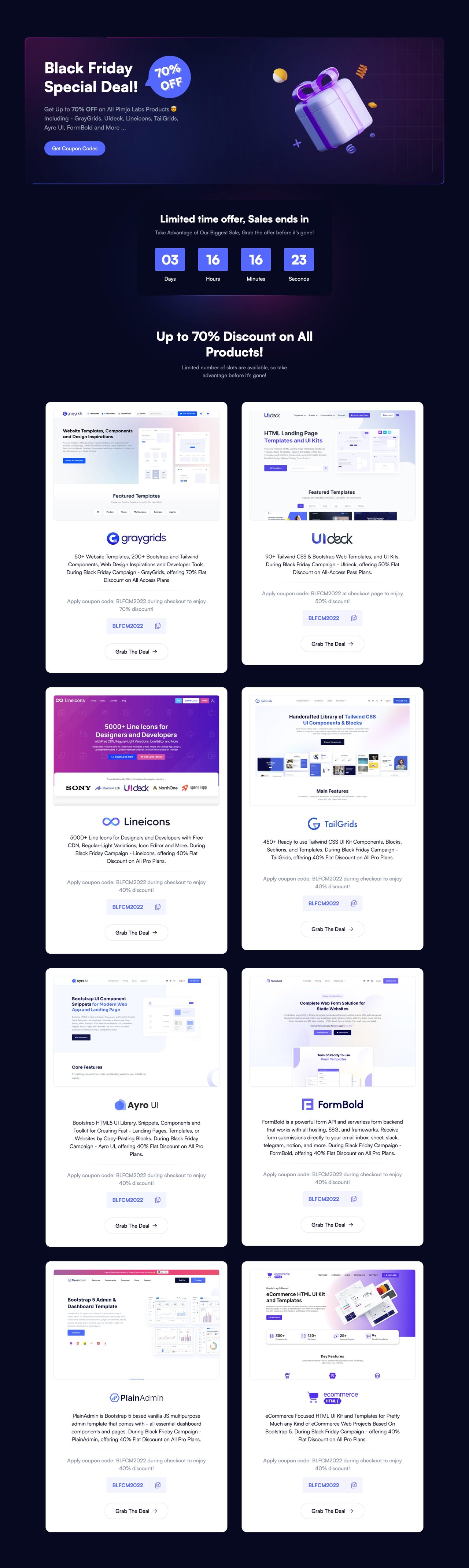 Pimjo Labs Black Friday Website Screenshot