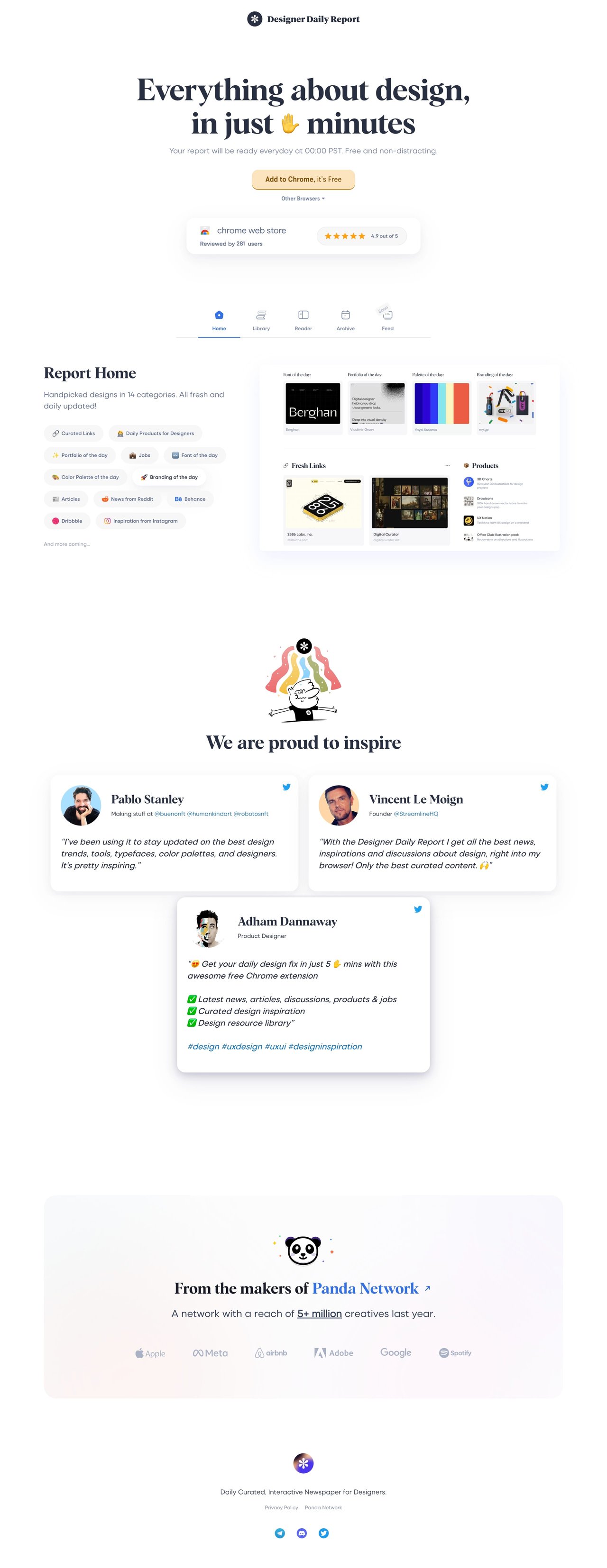 Designer Daily Report Website Screenshot