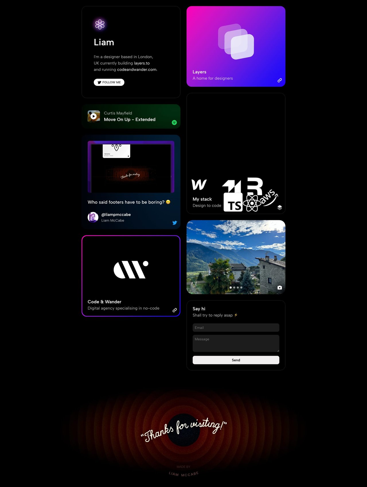 Liam McCabe Website Screenshot