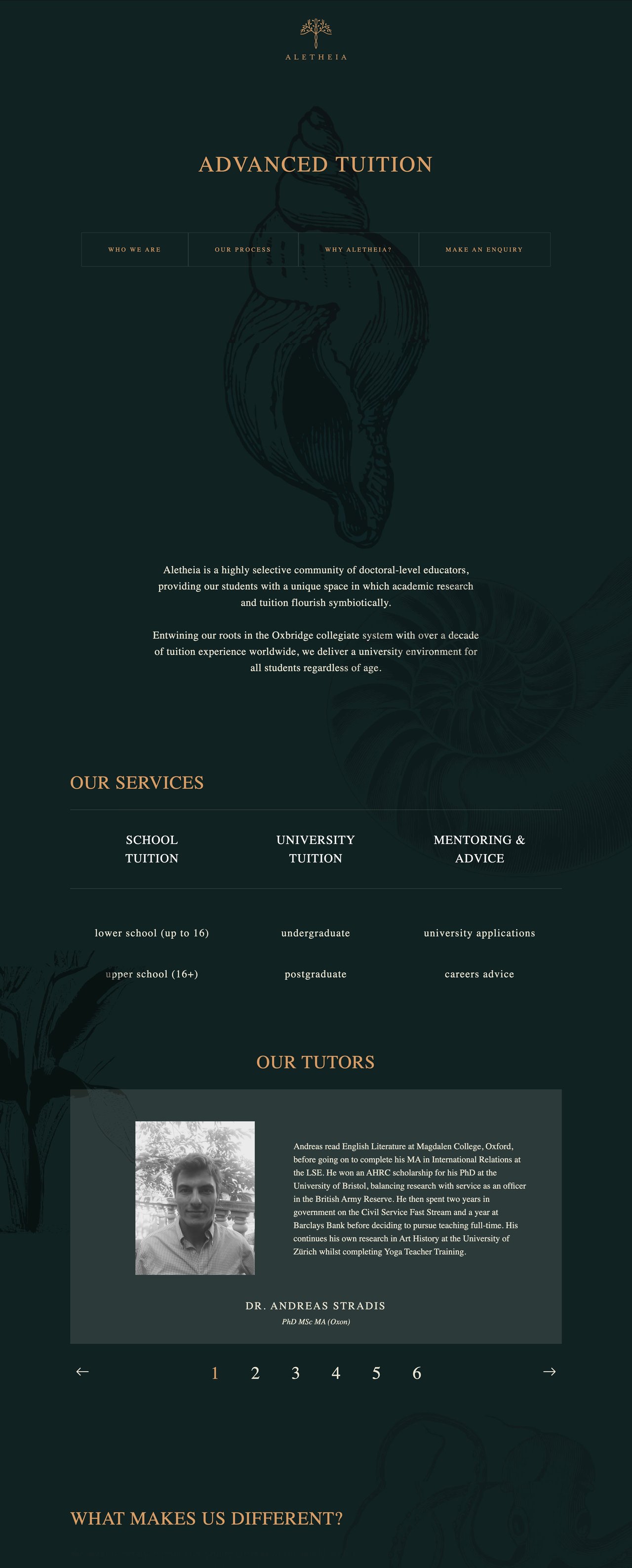 Aletheia Website Screenshot