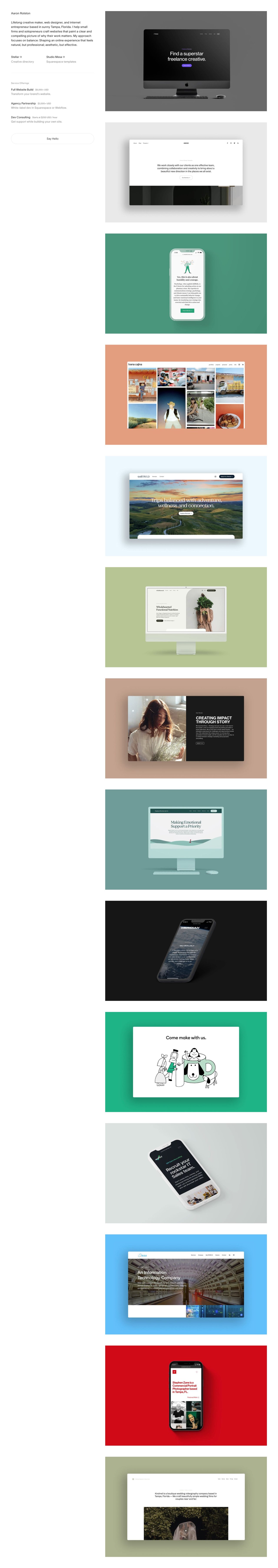 Aaron Rolston Website Screenshot