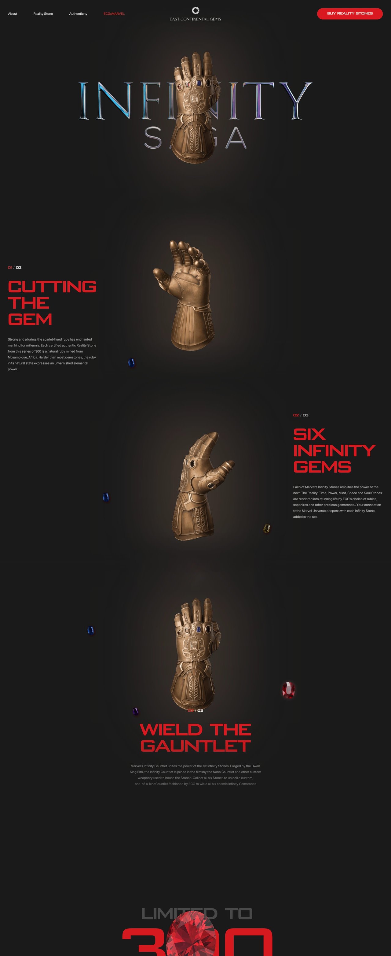 East Continental Gems x Marvel Website Screenshot