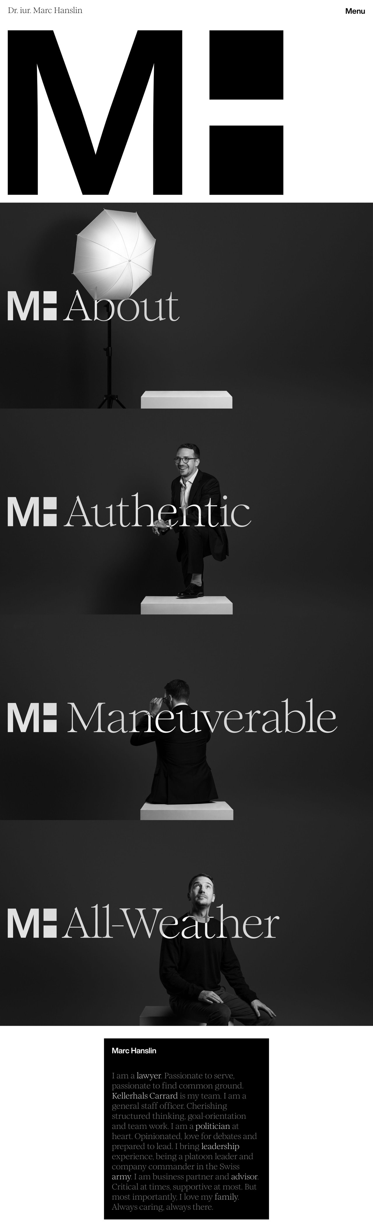 Marc Hanslin Website Screenshot