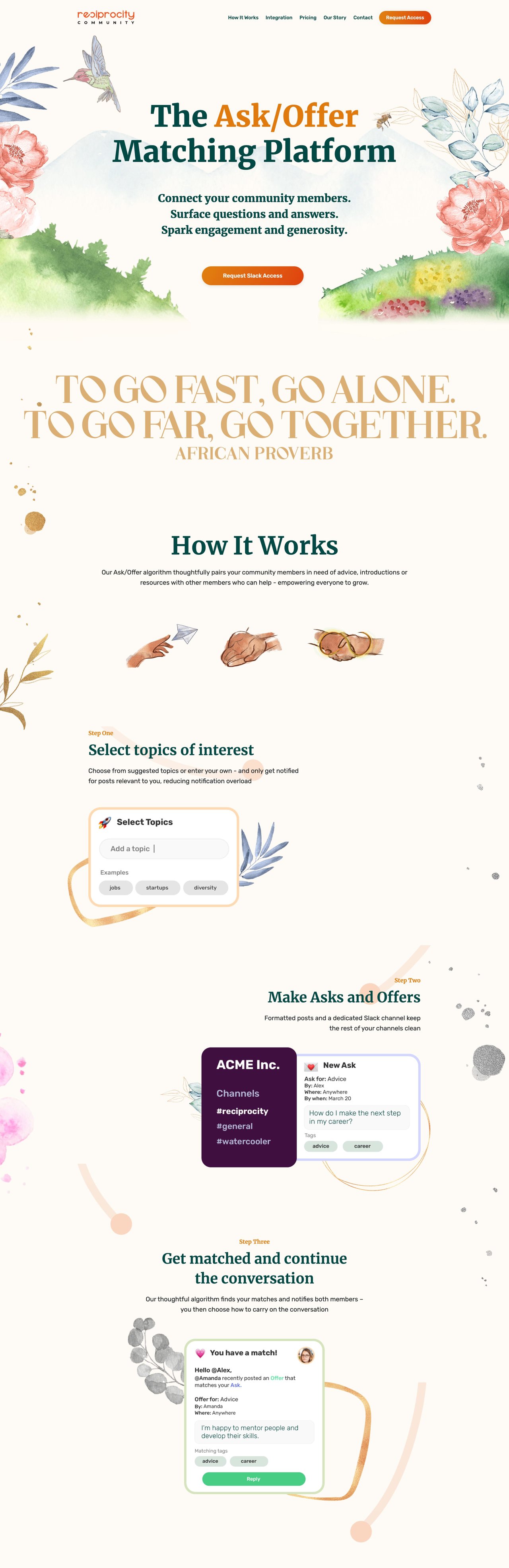 Reciprocity Community Website Screenshot