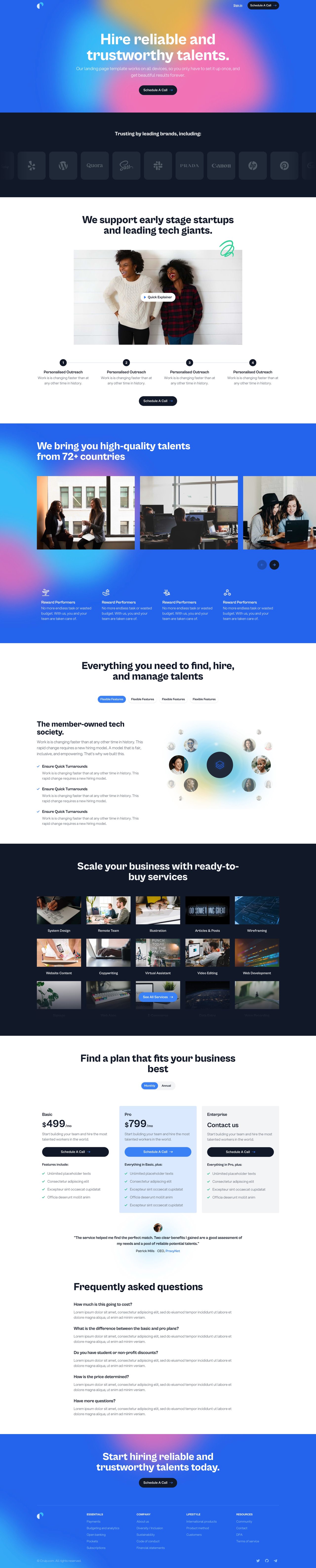 Talent Website Screenshot