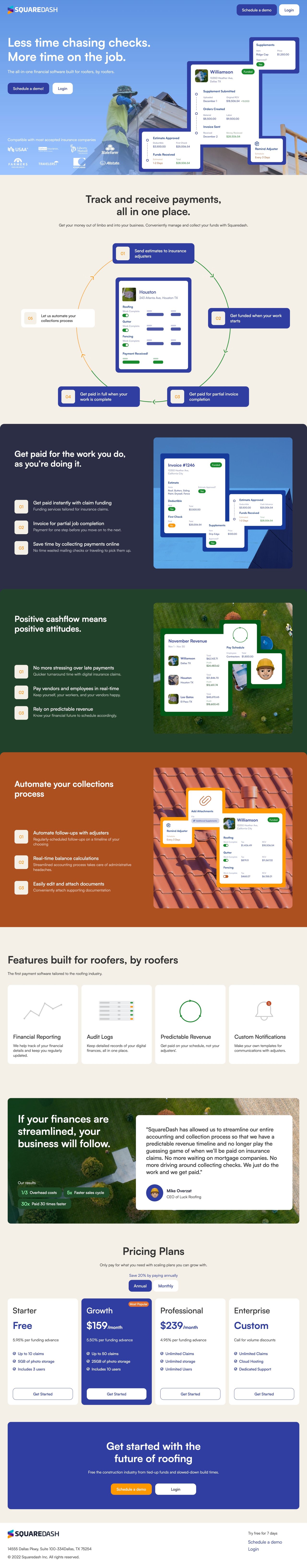 SquareDash Website Screenshot