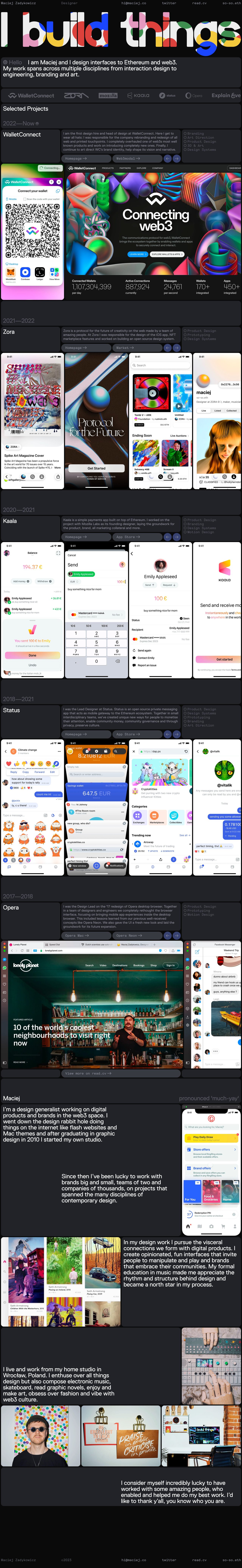 Maciej Zadykowicz Website Screenshot