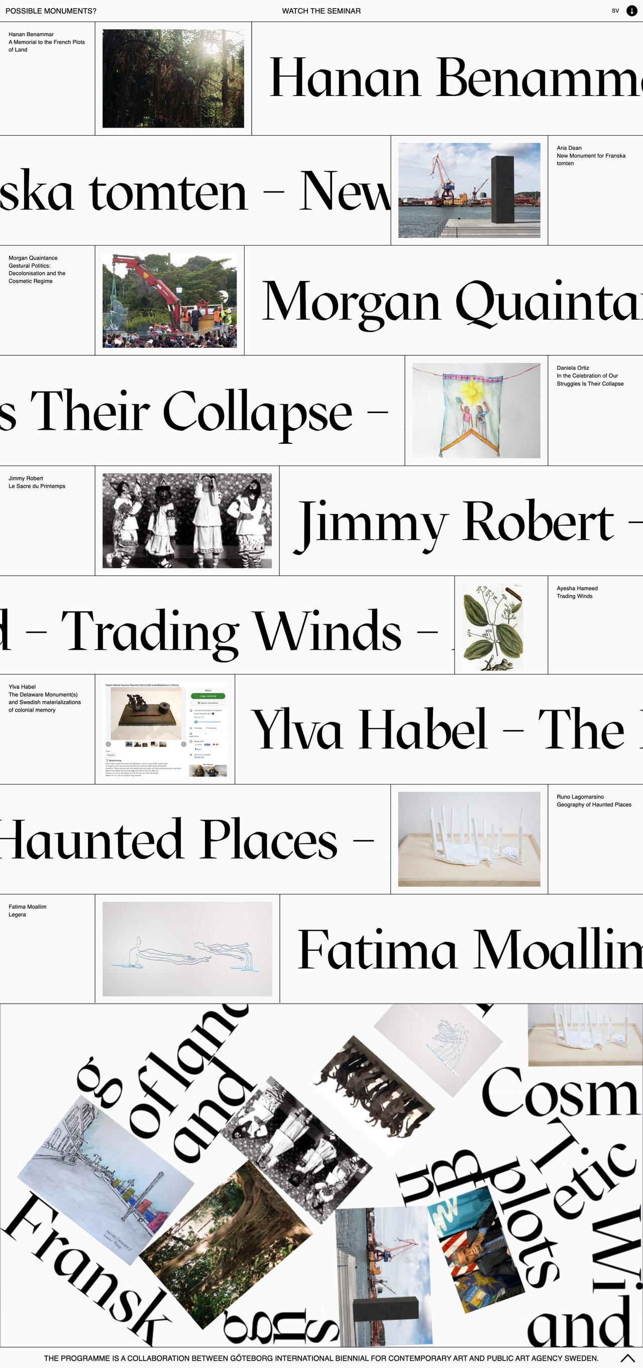 Possible Monuments Website Screenshot