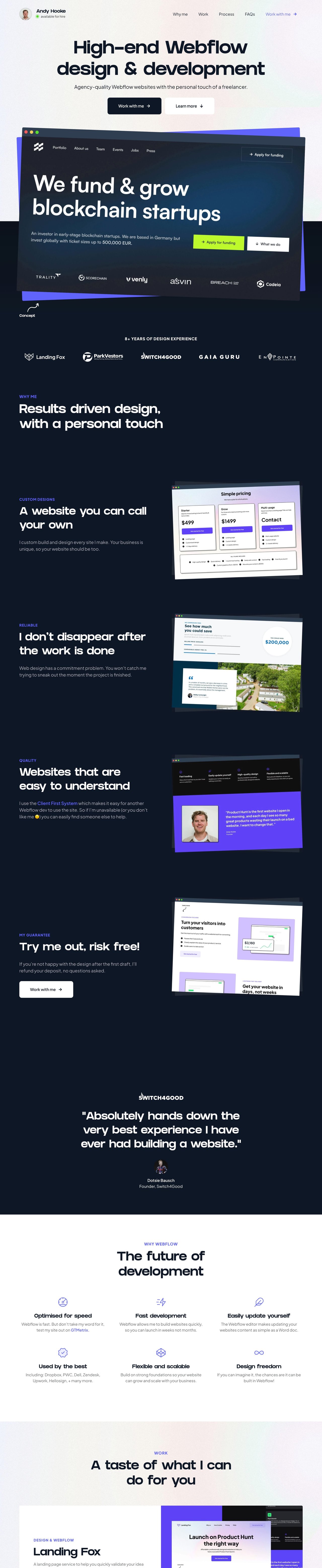 Andy Hooke Website Screenshot